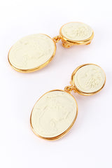 Vintage Oscar de la Renta Classic Cameo Earrings detail @RECESS LA