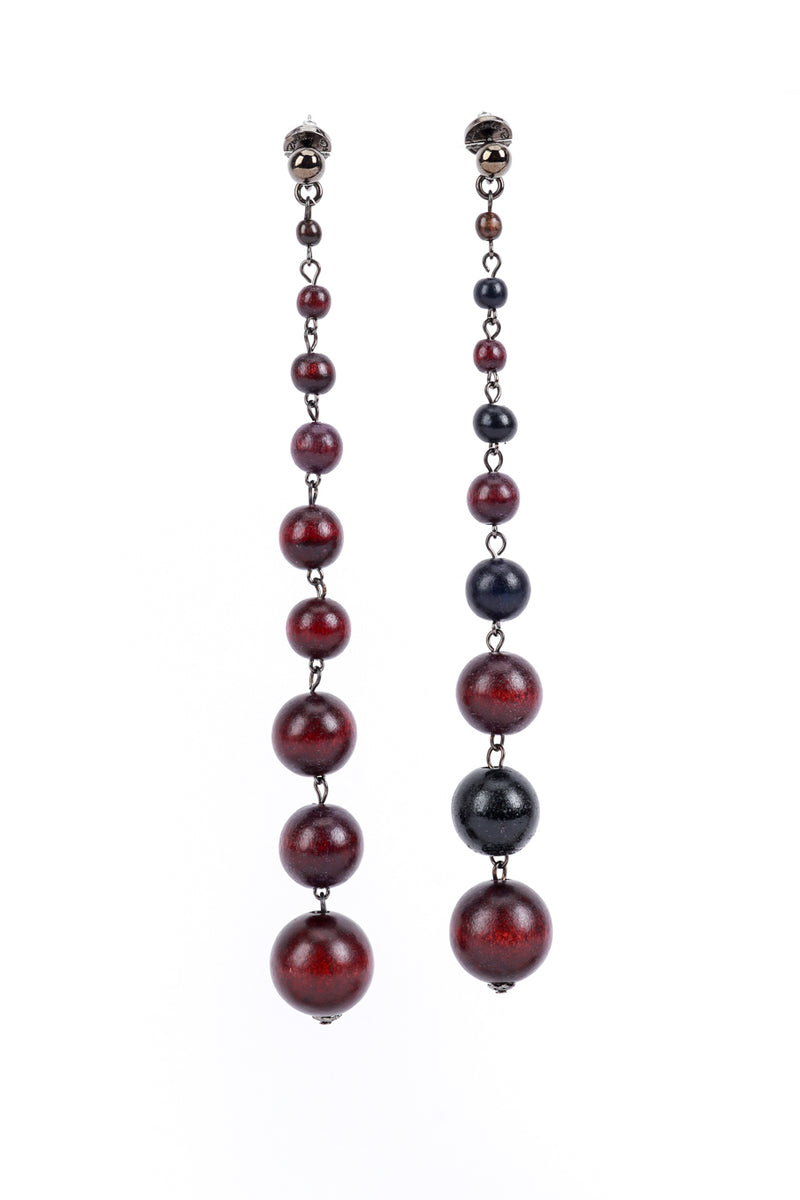 Vintage Oscar de la Renta Matte Mod Berry Bead Drop Shoulder Duster Earrings @RECESS LA