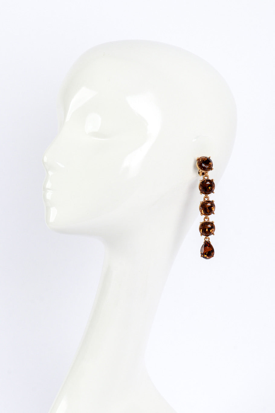 Vintage Oscar de la Renta Amber Crystal Drop Earrings worn @RECESS LA