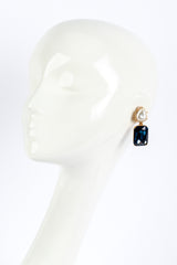 Vintage Oscar de la Renta Pearl & Crystal Drop Earrings worn @RECESS LA