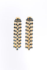 Vintage Oscar de la Renta Deco Fan Rhinestone Fringe Earrings @RECESS LA