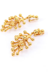 Vintage Oscar de la Renta Golden Mimosa Flower Drop Earrings detail @RECESS LA