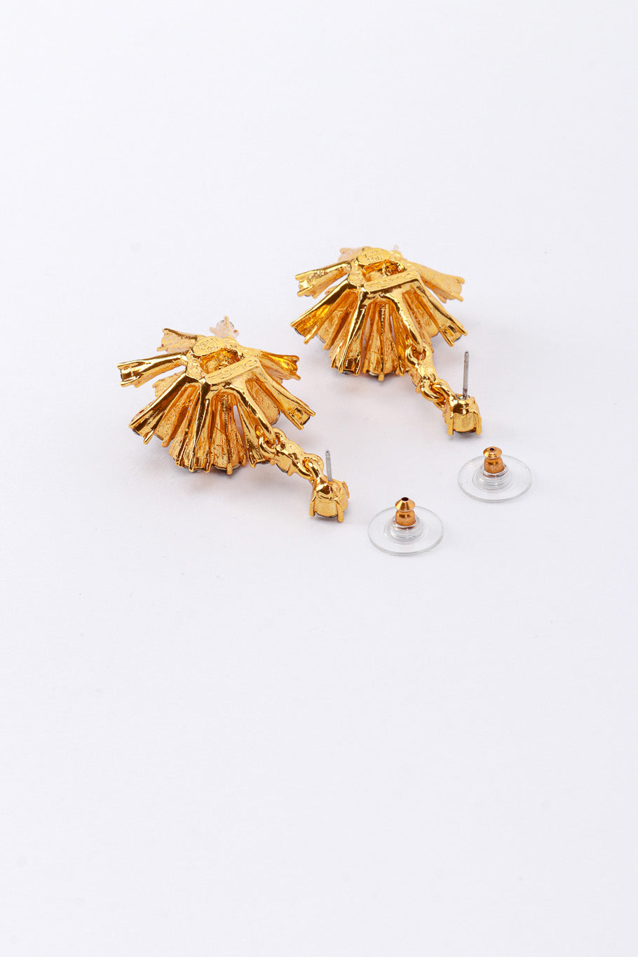 Vintage Oscar de la Renta Sputnik Sunburst Drop Earrings backs @RECESS LA