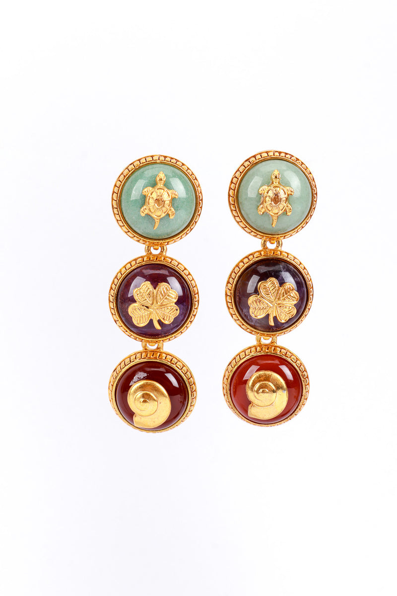 Vintage Oscar de la Renta Good Luck Button Drop Earrings @RECESS LA