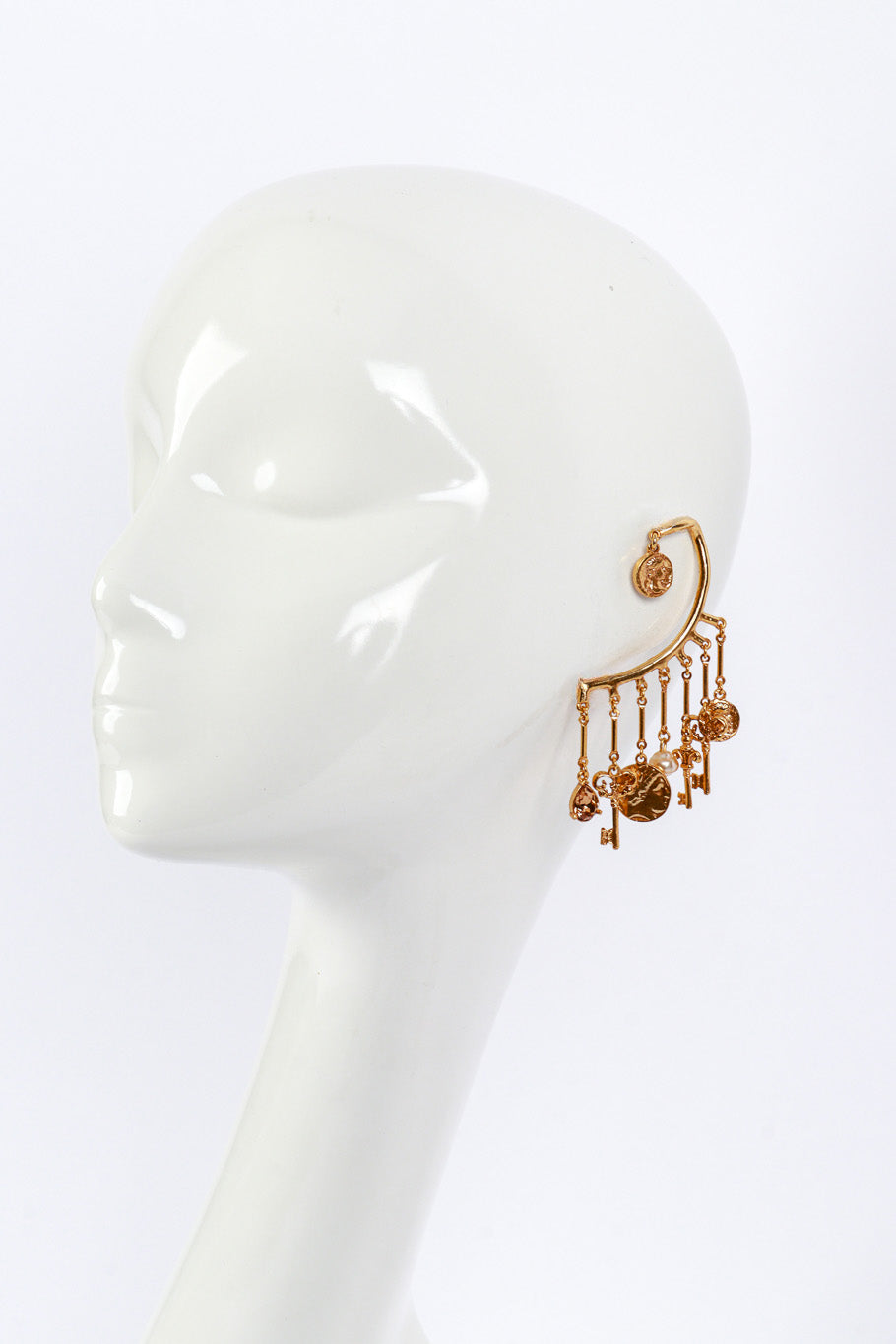 Vintage Oscar de la Renta Roman Charms Ear Cuffs worn @RECESS LA