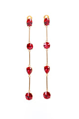 Vintage Oscar de la Renta Ruby Shoulder Duster Bar Link Earrings @RECESS LA