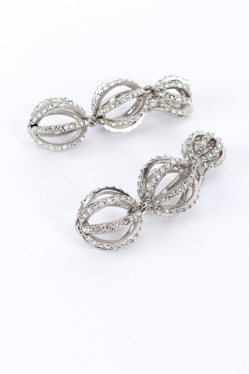 Vintage Oscar de la Renta Rhinestone Cage Drop Earrings detail @RECESS LA