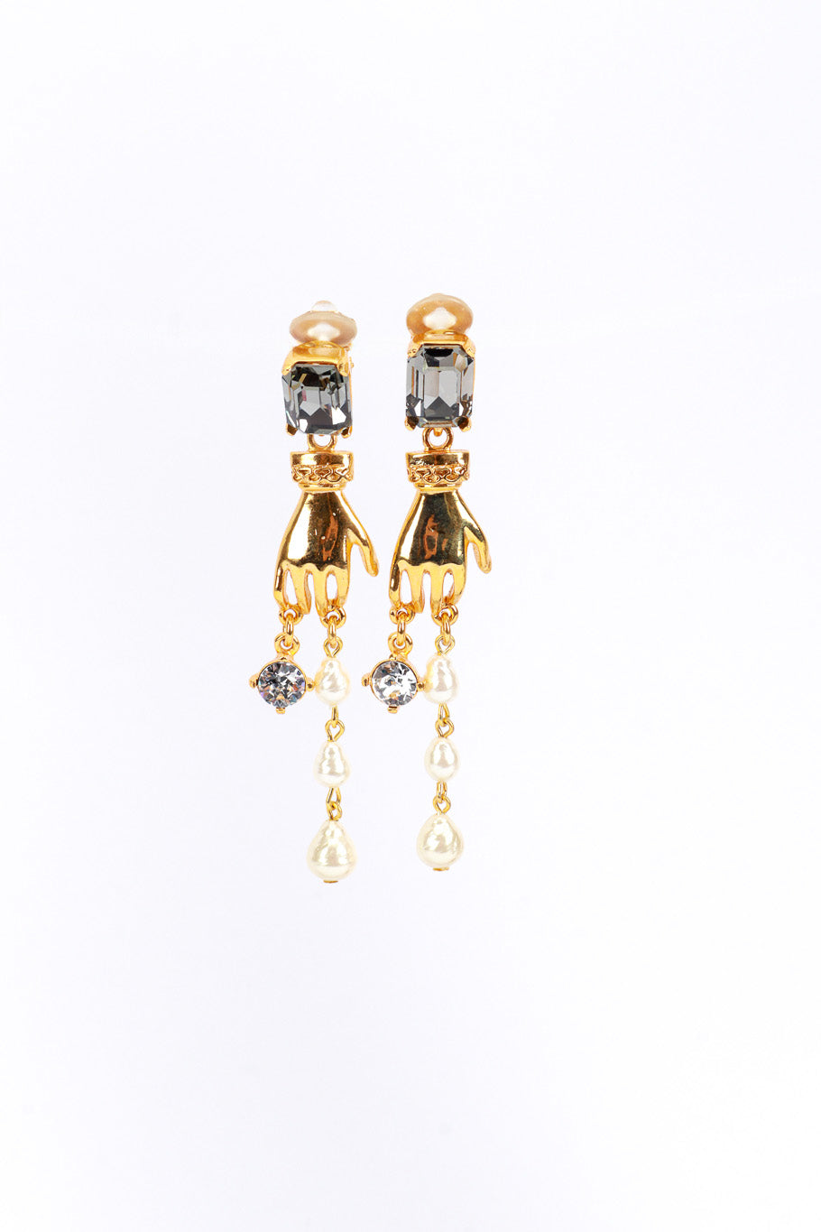 Vintage Oscar de la Renta Victoriana Hand Charm Drop Earrings @RECESS LA