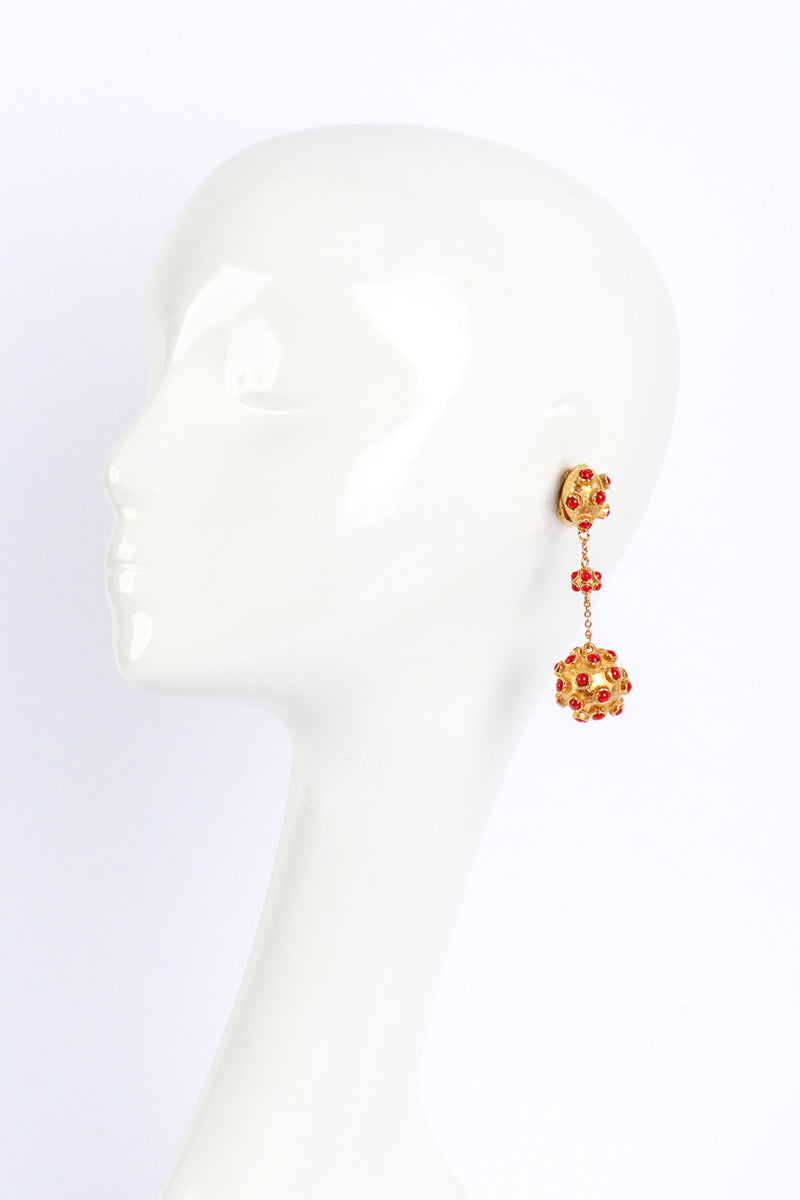 Vintage Oscar de la Renta Atomic Ball Drop Earrings worn @RECESS LA