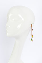 Vintage Oscar de la Renta Jeweled Chain Drop Earrings worn @RECESS LA