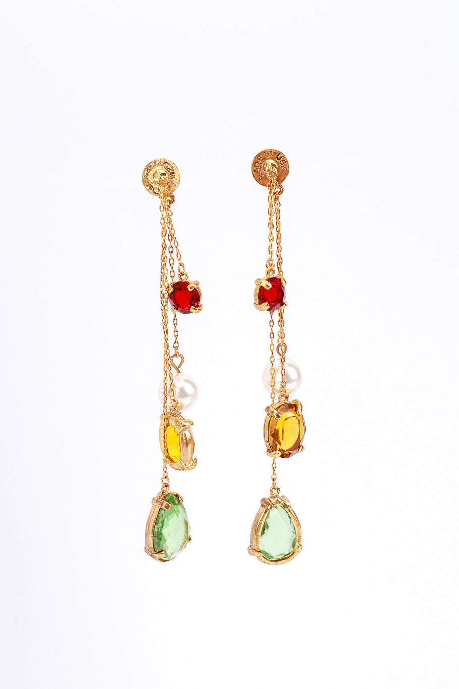 Vintage Oscar de la Renta Jeweled Chain Drop Earrings @RECESS LA