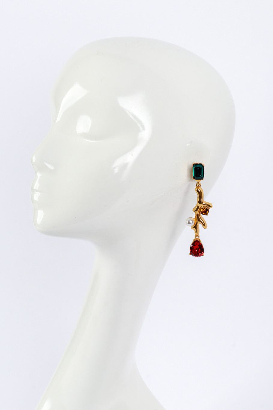 Vintage Oscar de la Renta Jeweled Bough Drop Earrings worn @RECESS LA