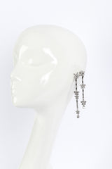 Vintage Oscar de la Renta Floral Rhinestone Earlobe Cuff Drop Earring worn @RECESS LA