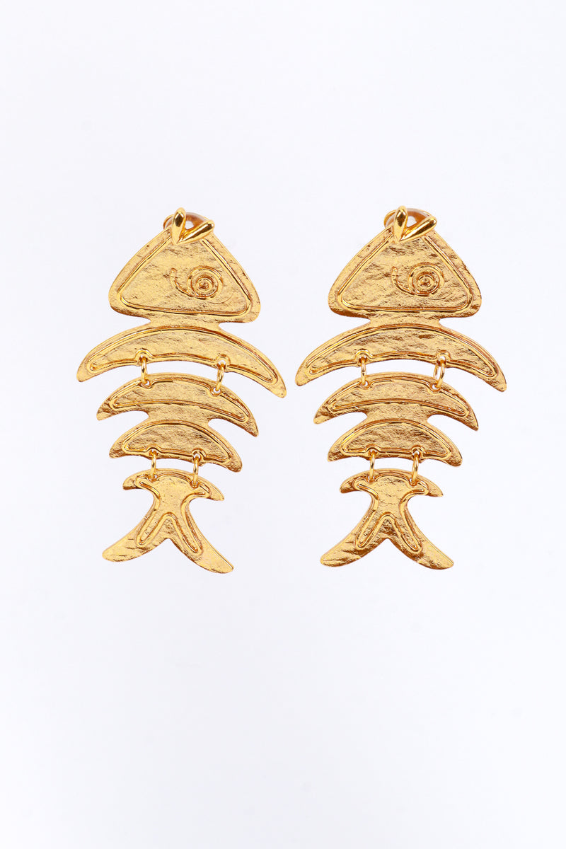 Vintage Oscar de la Renta Ichthyic Link Drop Earrings  front @RECESS LA