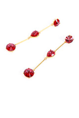 Vintage Oscar de la Renta Ruby Bar Link Drop Earrings detail @RECESS LA