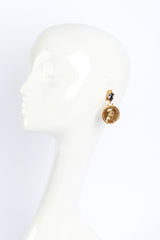 Vintage Oscar de la Renta Cardinal Richelieu Coin Drop Earring worn @RECESS LA