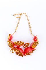 Vintage Oscar de la Renta Sculpted Coral Bells Bib Necklace front @recess la