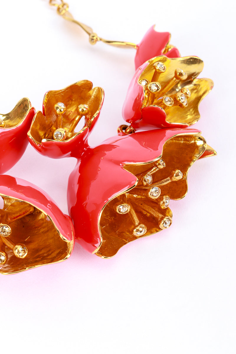 Vintage Oscar de la Renta Sculpted Coral Bells Bib Necklace detail @recess la