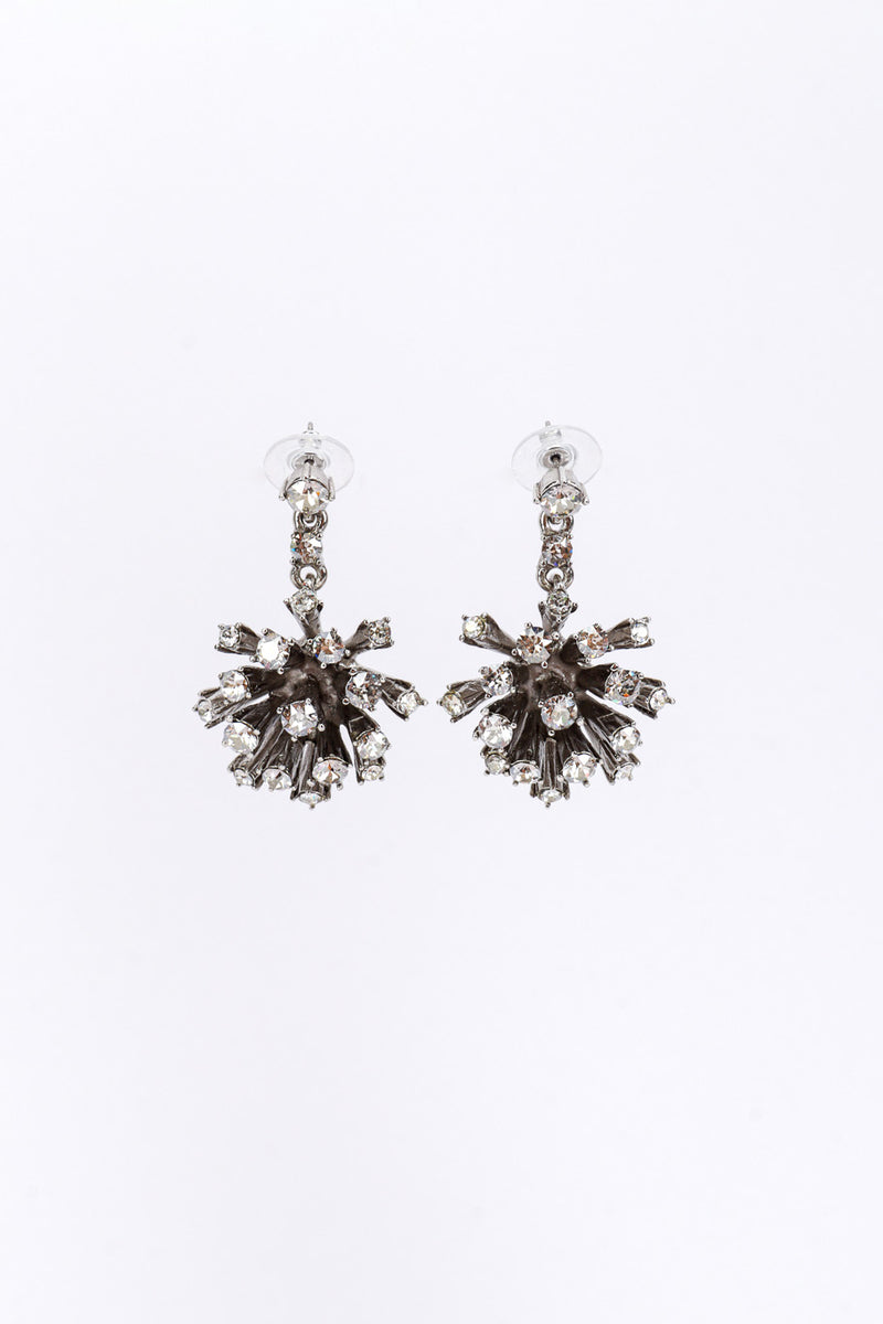 Vintage Oscar de la Renta Crystal Sputnik Sunburst Drop Earrings @RECESS LA