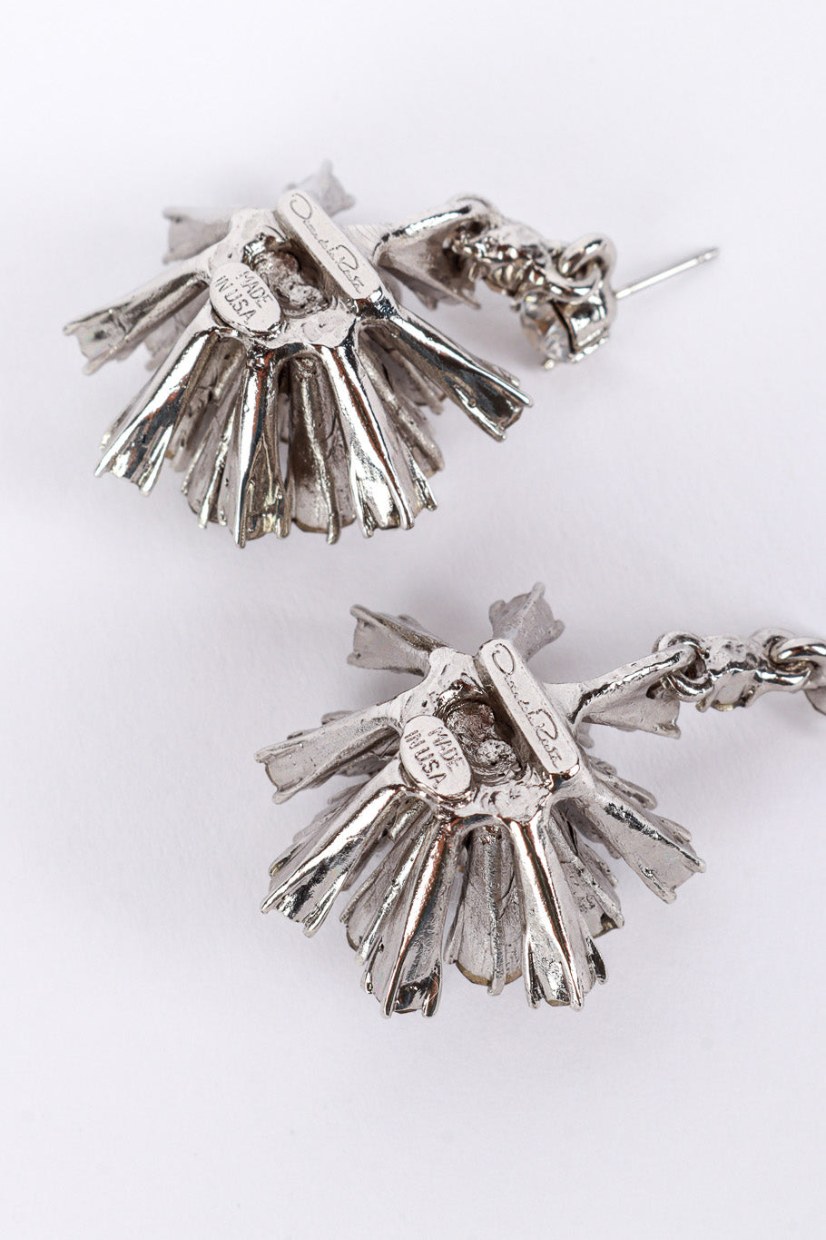 Vintage Oscar de la Renta Crystal Sputnik Sunburst Drop Earrings make @RECESS LA