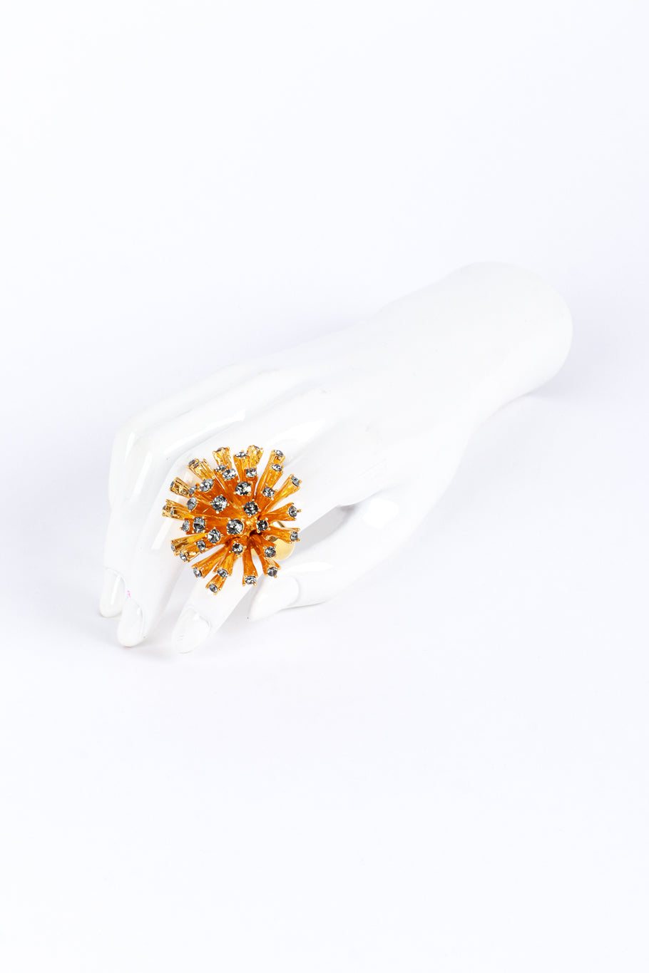 Vintage Oscar de la Renta Sputnik Sunburst Cocktail Ring on mannequin hand @recess la