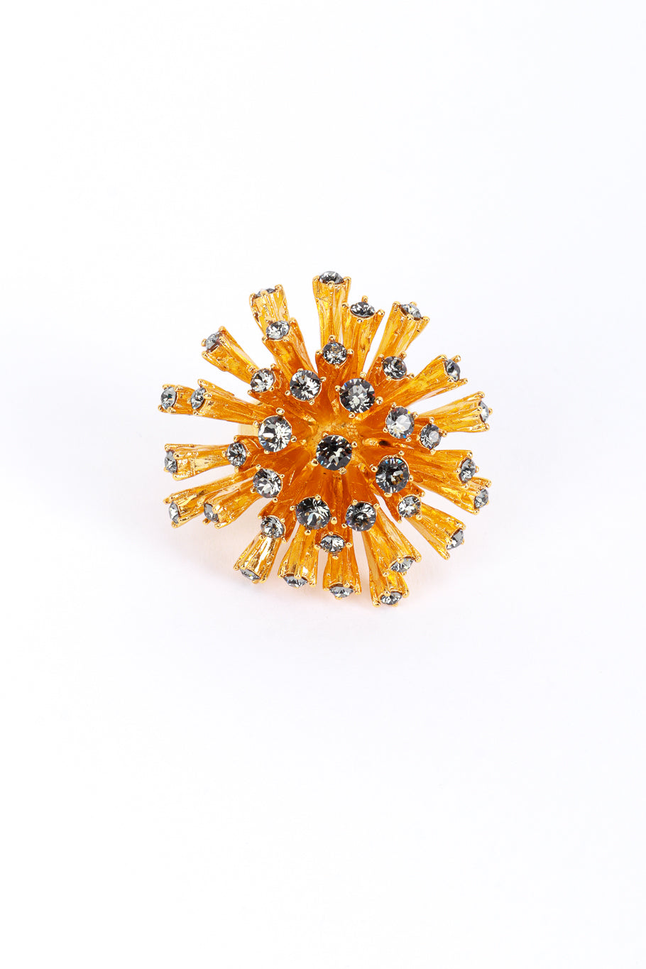 Vintage Oscar de la Renta Sputnik Sunburst Cocktail Ring front @recess la