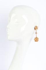 Vintage Oscar de la Renta Atomic Pearl Ball Drop Earrings on mannequin @RECESS LA