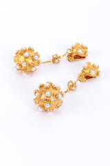 Vintage Oscar de la Renta Atomic Pearl Ball Drop Earrings detail @RECESS LA