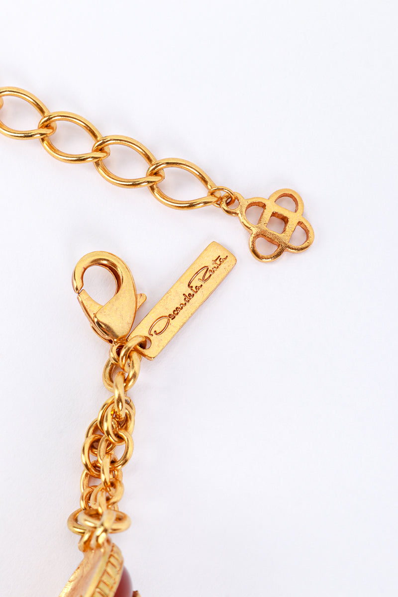 Vintage Oscar de la Renta Good Luck Charm Button Belt signature charm @recess la