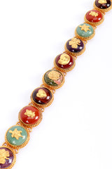 Vintage Oscar de la Renta Good Luck Charm Button Belt closeup @recess la