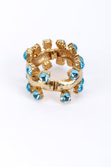 Vintage Oscar de la Renta Wavy Crystal Gem Bracelet back hinge @recess la