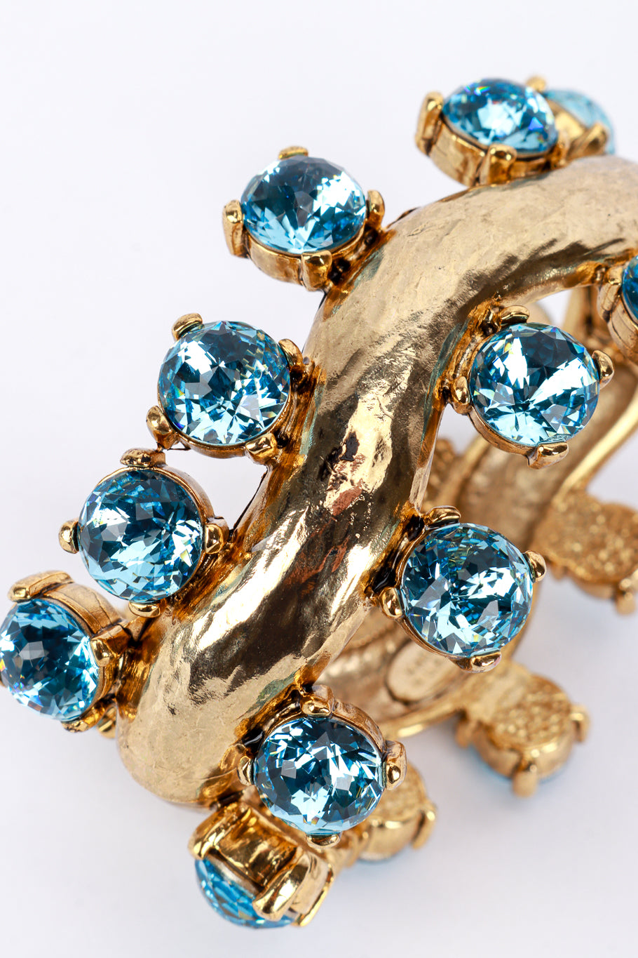 Vintage Oscar de la Renta Wavy Crystal Gem Bracelet detail @recess la 