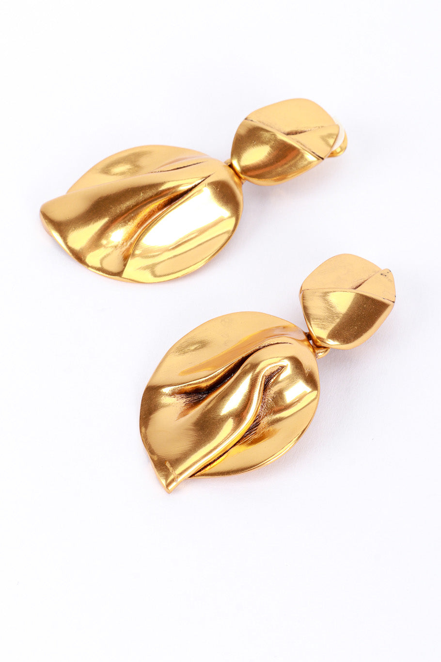 Vintage Oscar de la Renta Organic Petal Drop Earrings flat @RECESS LA