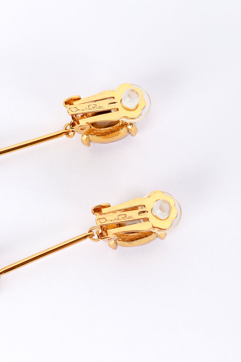 Vintage Oscar de la Renta Rose Shoulder Duster Bar Link Earrings make @RECESS LA