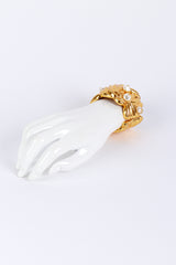 Vintage Oscar de la Renta Chrysanthemum Pearl Bracelet on mannequin hand @recess la