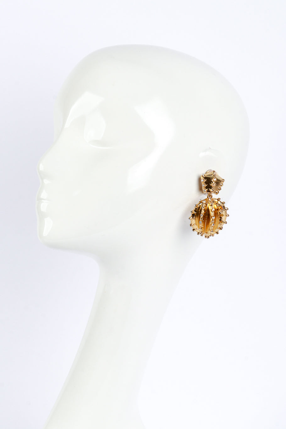 Oscar de la Renta Topaz Cactus Drop Earrings on mannequin @recess la