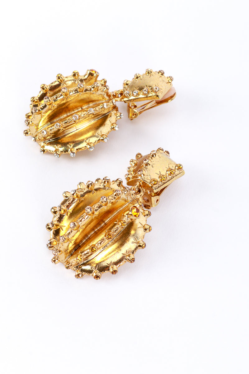 Oscar de la Renta Topaz Cactus Drop Earrings closeup @recess la