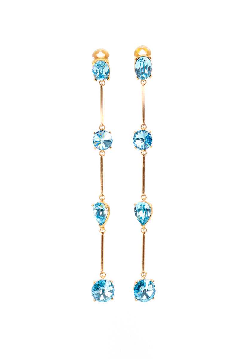 Vintage Oscar de la Renta Topaz Shoulder Duster Bar Link Earrings @RECESS LA