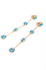 Vintage Oscar de la Renta Topaz Shoulder Duster Bar Link Earrings flat @RECESS LA