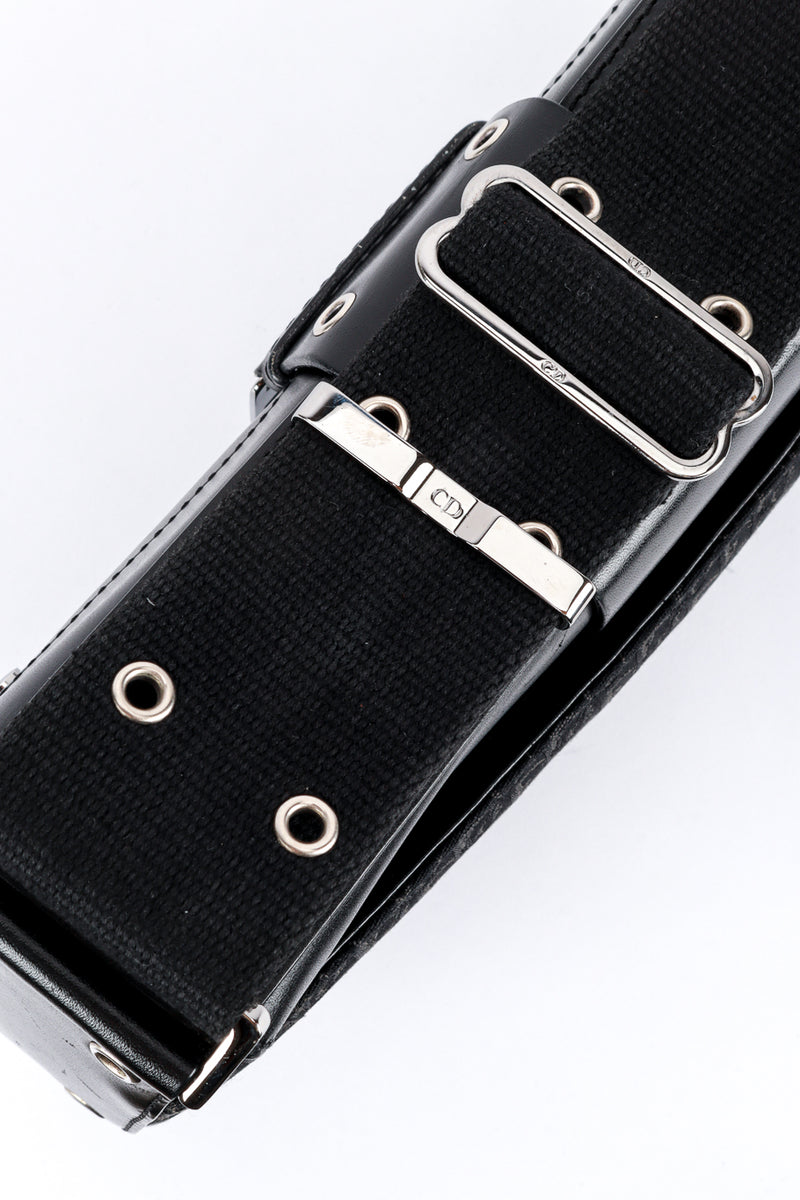 Vintage Dior Monogram Grommet Shoulder Bag strap closeup @recess la