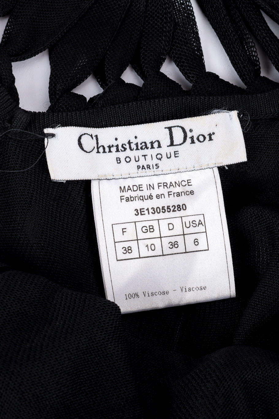 Christian Dior Braided Knit Tank signature label closeup @recessla