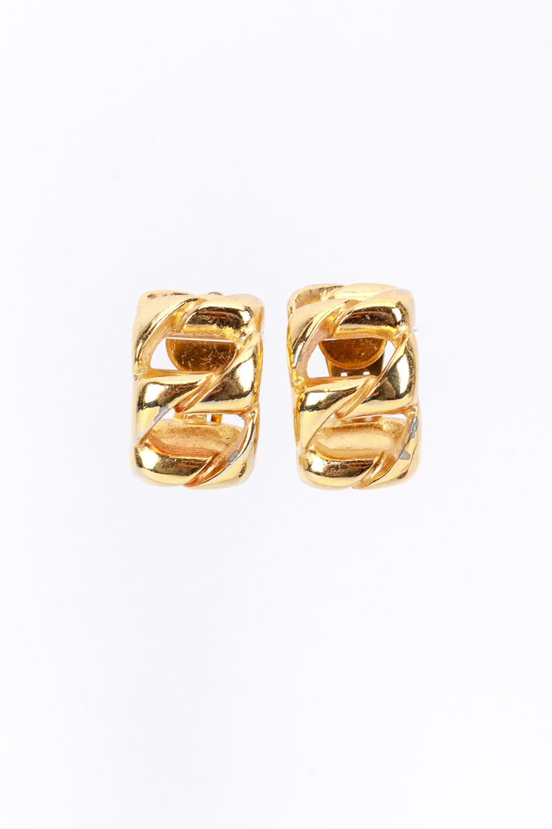 Christian Dior Curb Chain Huggie Earrings @RECESS LA