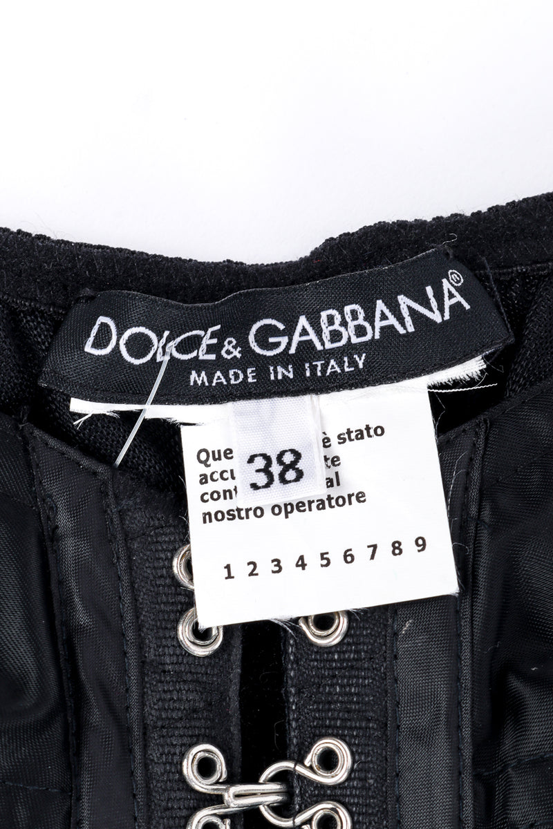 Dolce & Gabbana Nylon Mesh Bustier signature label closeup @recessla