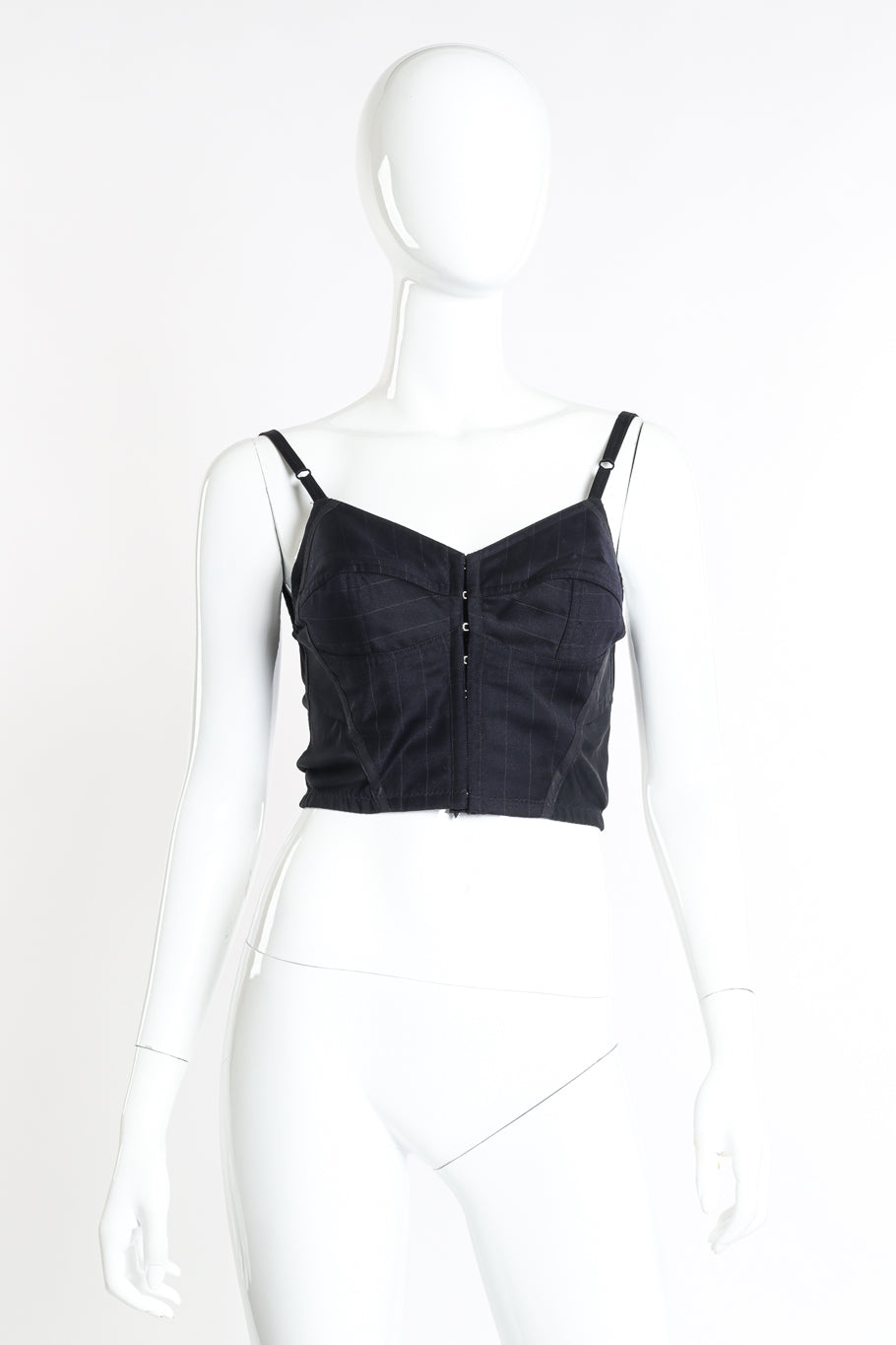 Dolce & Gabbana Pinstripe Crop Bustier front on mannequin @recessla