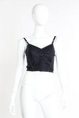 Dolce & Gabbana Pinstripe Crop Bustier front on mannequin @recessla