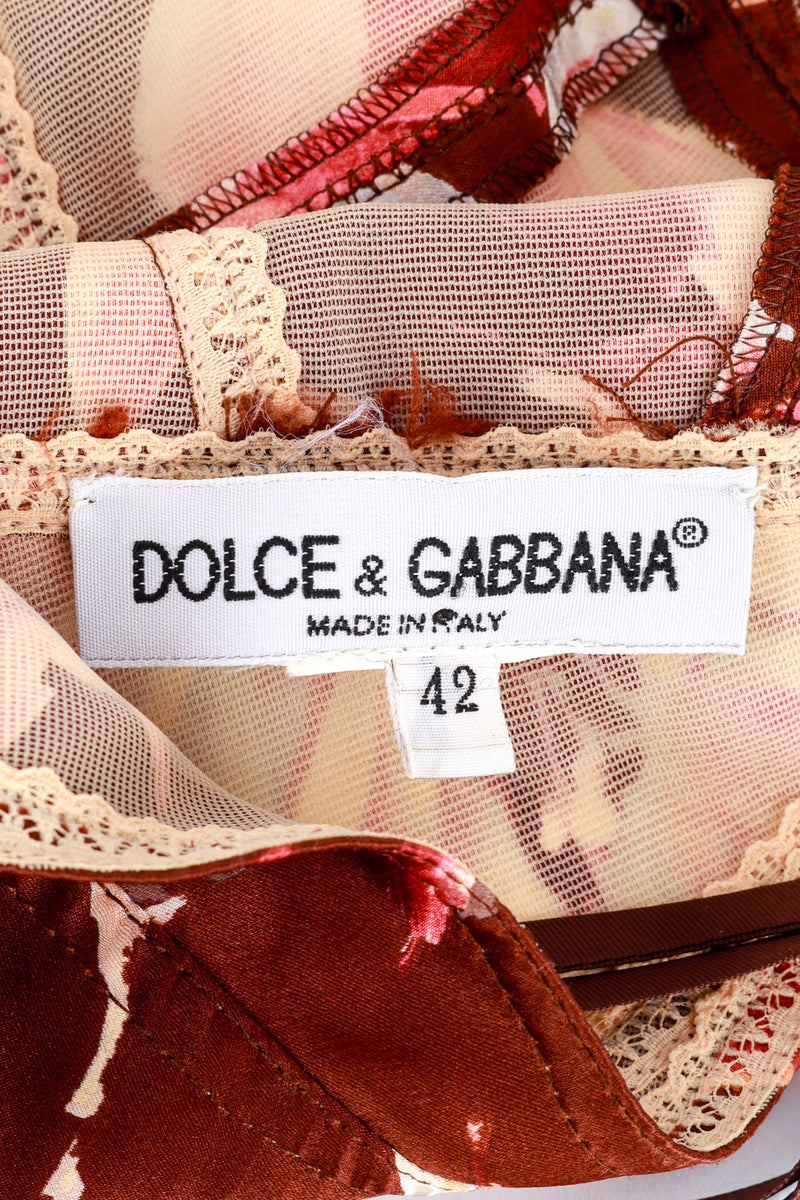 Dolce & Gabbana 1997 S/S Floral Strappy Slip Dress label @RECESS LA