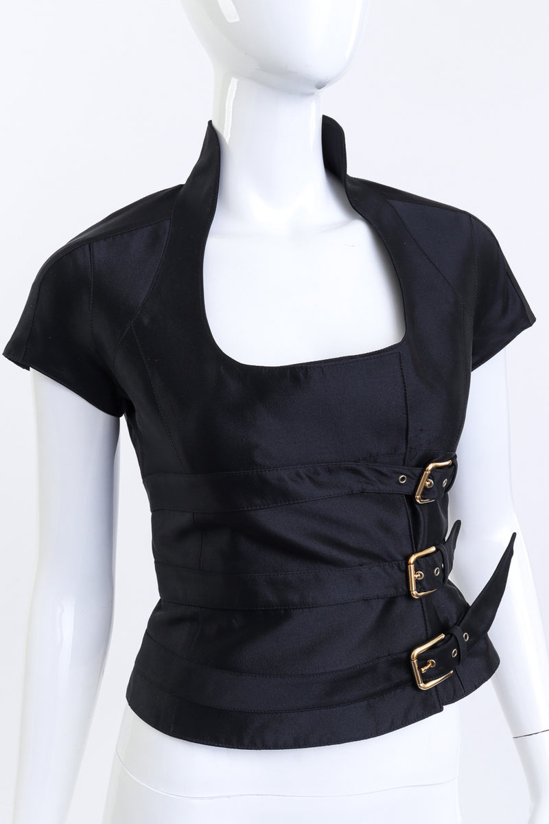 Dolce & Gabbana Buckle Corset Silk Vest detail mannequin @RECESS LA