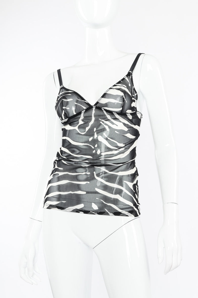 Dolce & Gabbana zebra print mesh camisole top on mannequin @recessla