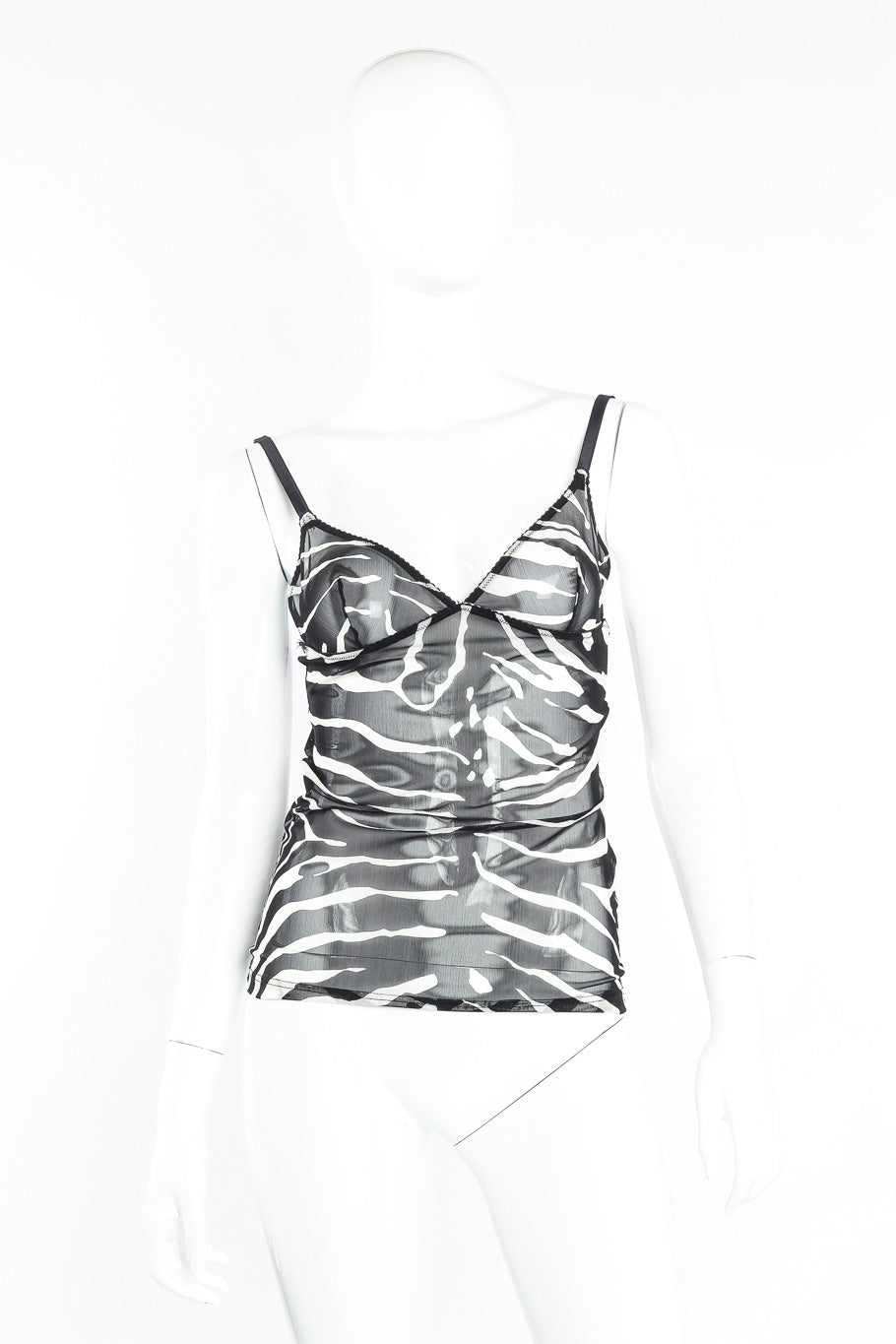 Dolce & Gabbana zebra print mesh camisole top on mannequin @recessla