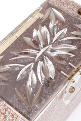 Vintage Confetti Lucite Box Bag etched lid closeup @recessla